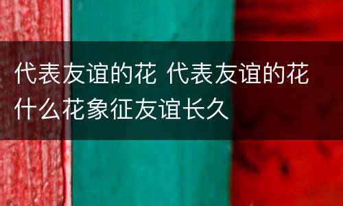 代表友谊的花 代表友谊的花 什么花象征友谊长久