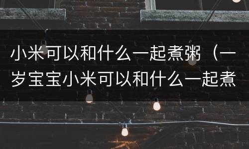 小米可以和什么一起煮粥（一岁宝宝小米可以和什么一起煮粥）