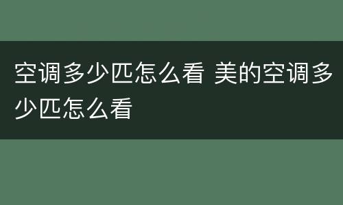 空调多少匹怎么看 美的空调多少匹怎么看