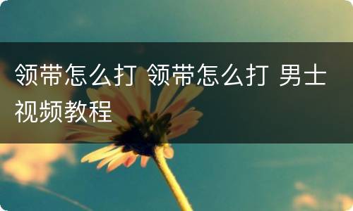 领带怎么打 领带怎么打 男士视频教程
