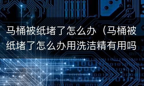 马桶被纸堵了怎么办（马桶被纸堵了怎么办用洗洁精有用吗）