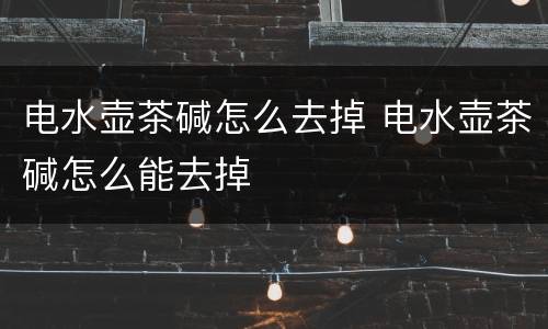 电水壶茶碱怎么去掉 电水壶茶碱怎么能去掉