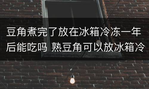 豆角煮完了放在冰箱冷冻一年后能吃吗 熟豆角可以放冰箱冷冻多久