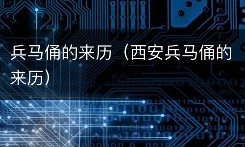 兵马俑的来历（西安兵马俑的来历）