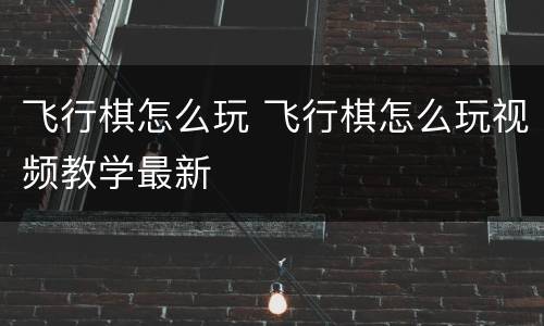 飞行棋怎么玩 飞行棋怎么玩视频教学最新