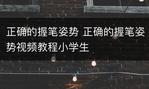 正确的握笔姿势 正确的握笔姿势视频教程小学生