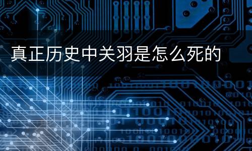 真正历史中关羽是怎么死的