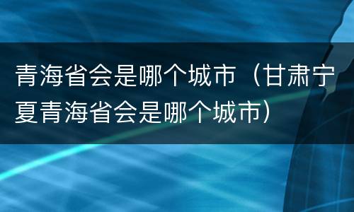 青海省会是哪个城市（甘肃宁夏青海省会是哪个城市）