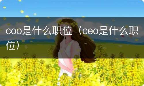 coo是什么职位（ceo是什么职位）