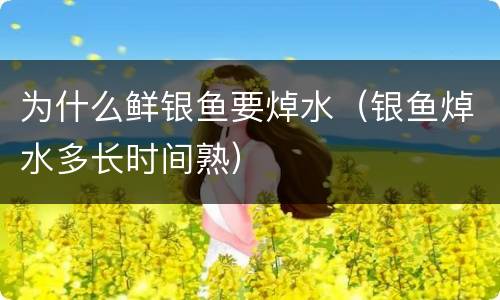 为什么鲜银鱼要焯水（银鱼焯水多长时间熟）