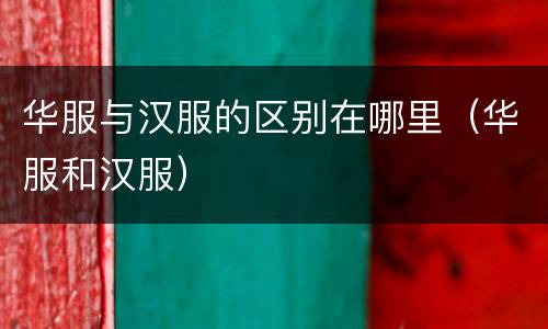 华服与汉服的区别在哪里（华服和汉服）