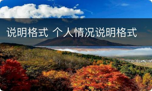 说明格式 个人情况说明格式