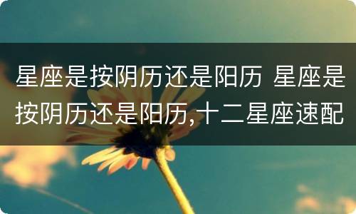 星座是按阴历还是阳历 星座是按阴历还是阳历,十二星座速配查询