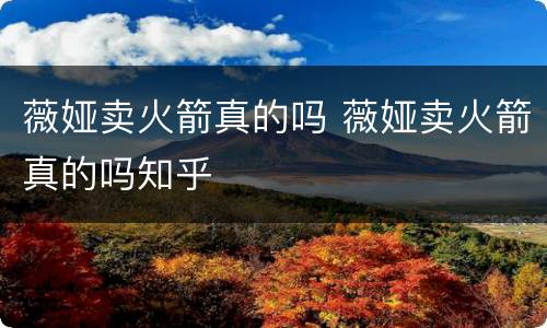 薇娅卖火箭真的吗 薇娅卖火箭真的吗知乎