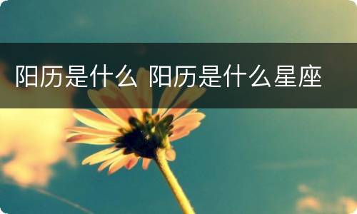 阳历是什么 阳历是什么星座