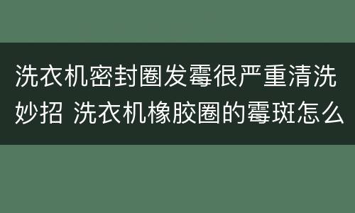 洗衣机密封圈发霉很严重清洗妙招 洗衣机橡胶圈的霉斑怎么清除