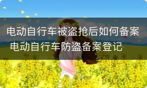 电动自行车被盗抢后如何备案 电动自行车防盗备案登记