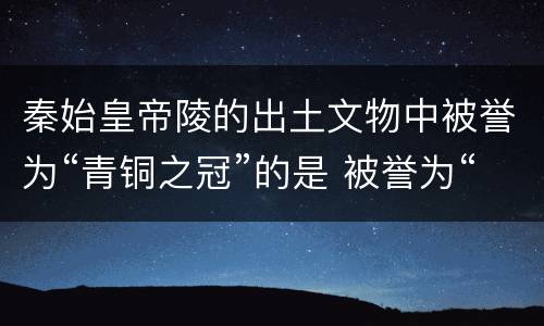 秦始皇帝陵的出土文物中被誉为“青铜之冠”的是 被誉为“青铜之冠”的是什么