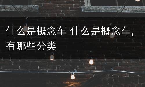 什么是概念车 什么是概念车,有哪些分类