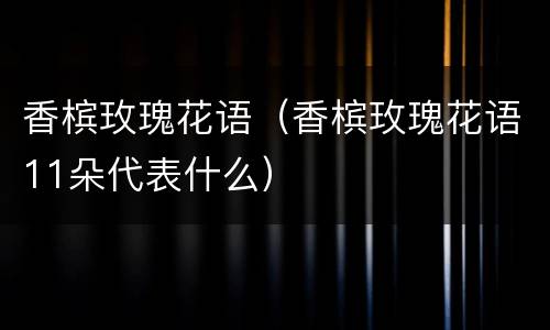 香槟玫瑰花语（香槟玫瑰花语11朵代表什么）