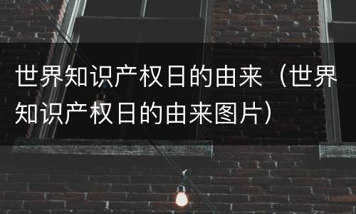 世界知识产权日的由来（世界知识产权日的由来图片）