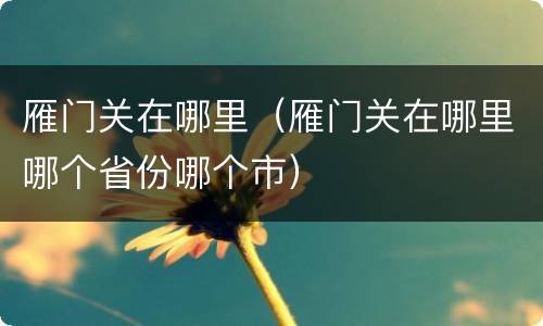 雁门关在哪里（雁门关在哪里哪个省份哪个市）