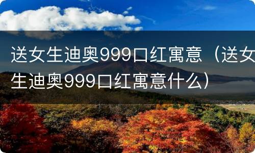 送女生迪奥999口红寓意（送女生迪奥999口红寓意什么）