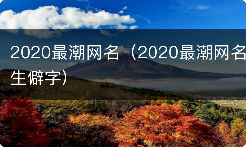 2020最潮网名（2020最潮网名生僻字）