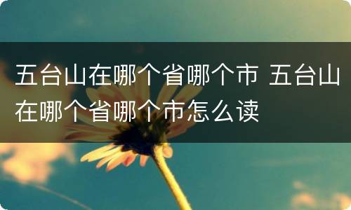 五台山在哪个省哪个市 五台山在哪个省哪个市怎么读