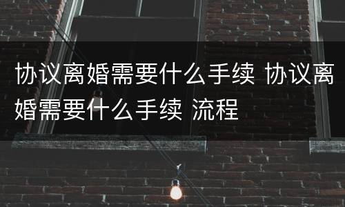协议离婚需要什么手续 协议离婚需要什么手续 流程