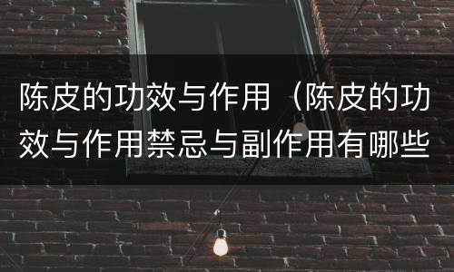 陈皮的功效与作用（陈皮的功效与作用禁忌与副作用有哪些）