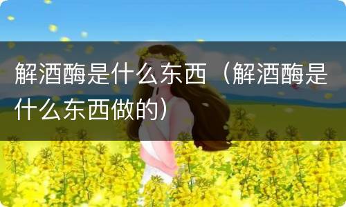 解酒酶是什么东西（解酒酶是什么东西做的）