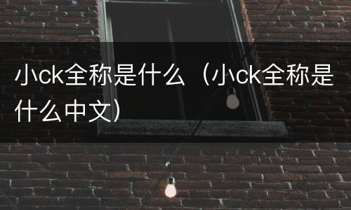 小ck全称是什么（小ck全称是什么中文）