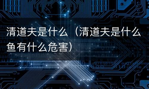 清道夫是什么（清道夫是什么鱼有什么危害）