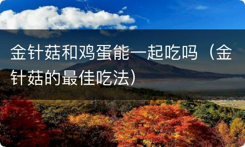 金针菇和鸡蛋能一起吃吗（金针菇的最佳吃法）