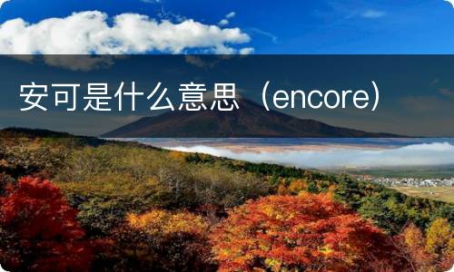 安可是什么意思（encore）