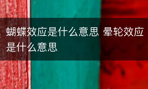 蝴蝶效应是什么意思 晕轮效应是什么意思
