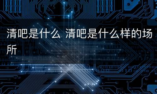 清吧是什么 清吧是什么样的场所