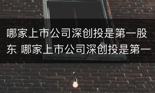 哪家上市公司深创投是第一股东 哪家上市公司深创投是第一股东控股