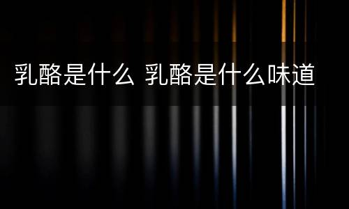 乳酪是什么 乳酪是什么味道