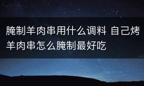 腌制羊肉串用什么调料 自己烤羊肉串怎么腌制最好吃