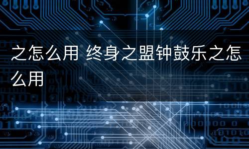 之怎么用 终身之盟钟鼓乐之怎么用