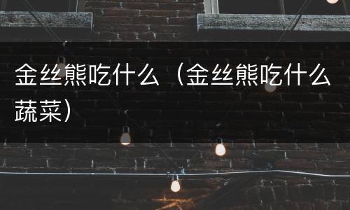 金丝熊吃什么（金丝熊吃什么蔬菜）