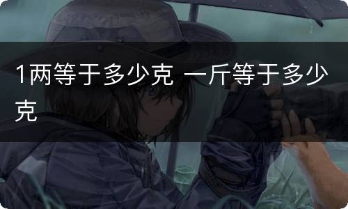 1两等于多少克 一斤等于多少克