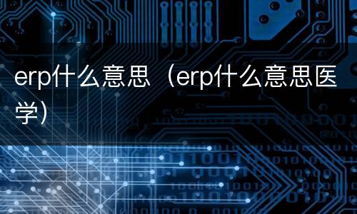 erp什么意思（erp什么意思医学）