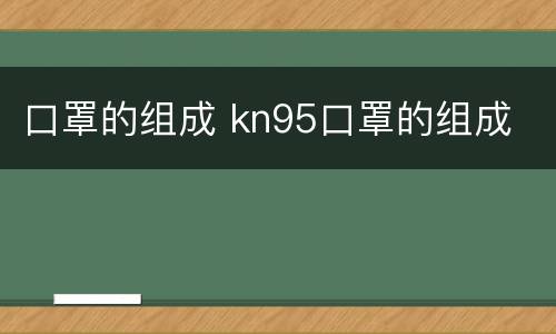 口罩的组成 kn95口罩的组成