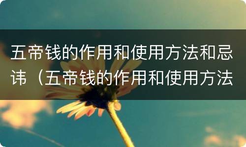 五帝钱的作用和使用方法和忌讳（五帝钱的作用和使用方法和忌讳图片）