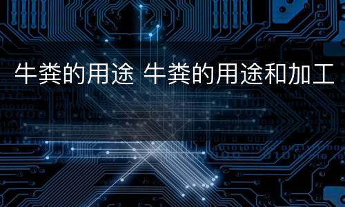 牛粪的用途 牛粪的用途和加工