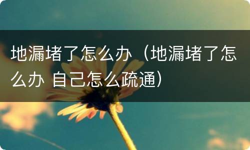 地漏堵了怎么办（地漏堵了怎么办 自己怎么疏通）