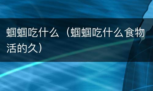 蝈蝈吃什么（蝈蝈吃什么食物活的久）